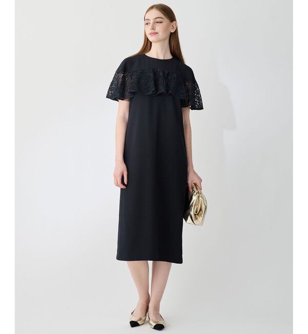 23区「【APPLAUDIR】スパンコールレース フリルコンビドレス」|ドレス|