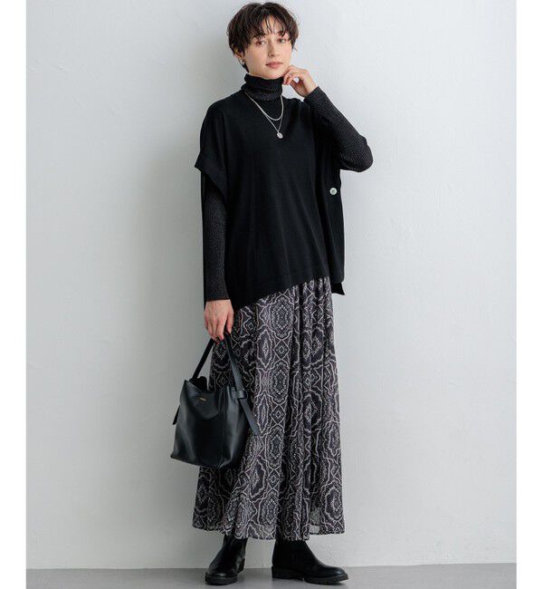 23区「オーナメントプリント ギャザースカート」|スカート|