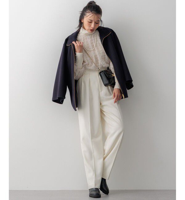 23区「ナチュラルストレッチサキソニー タック ワイドパンツ」|その他|