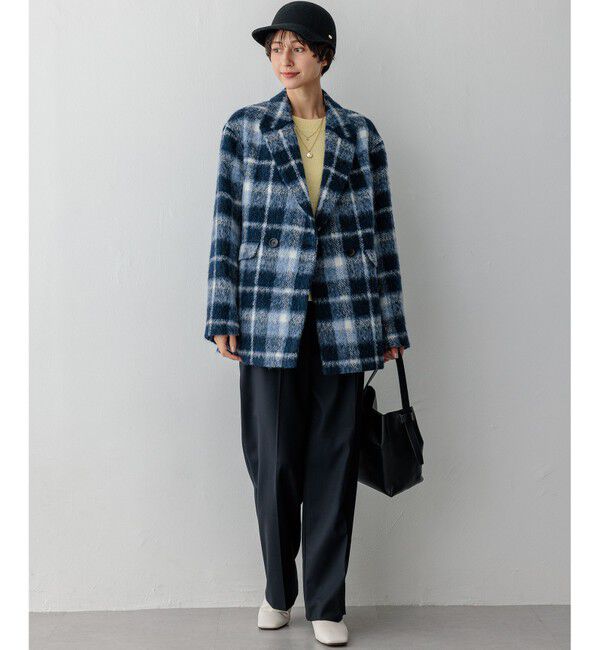 23区「ナチュラルストレッチサキソニー タック ワイドパンツ」|その他|