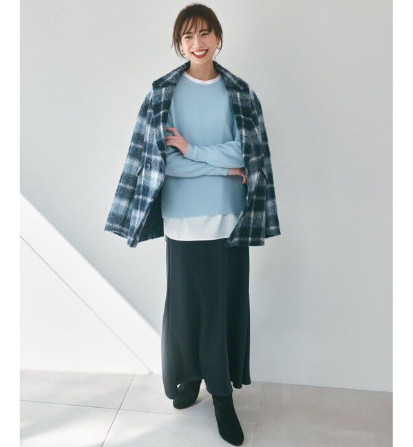 23区「【一部店舗限定】アルパカシャギーチェック コート」|ピーコート|