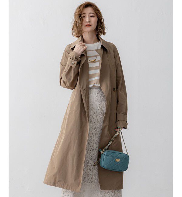 23区「【VERY3月号掲載/撥水加工/洗える】LIMONTA ハイカウントメモリータフタ コート」|その他|ブラウン系