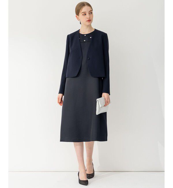 23区「【APPLAUDIR】クリアジョーゼット 3WAYコンパクトジャケット」|ノーカラージャケット|