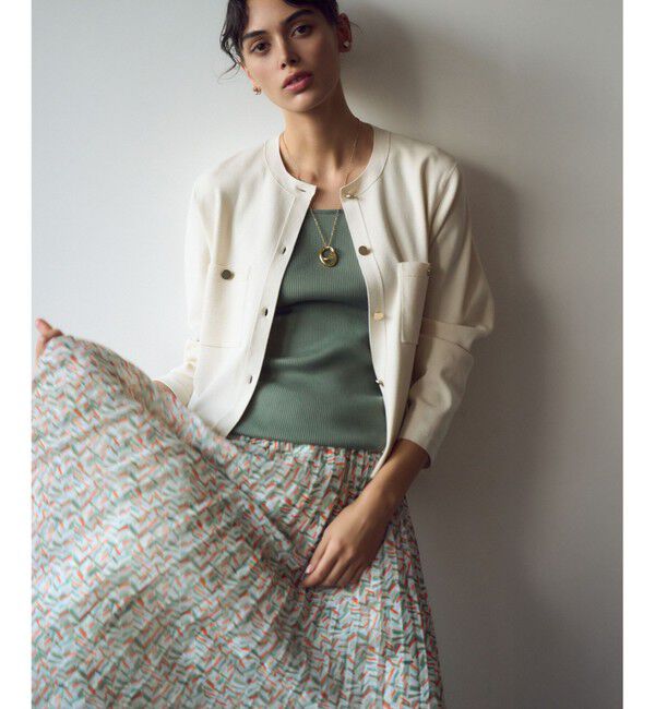 23区「【洗える】シアーヘリンボーンプリント プリーツ スカート」|スカート|