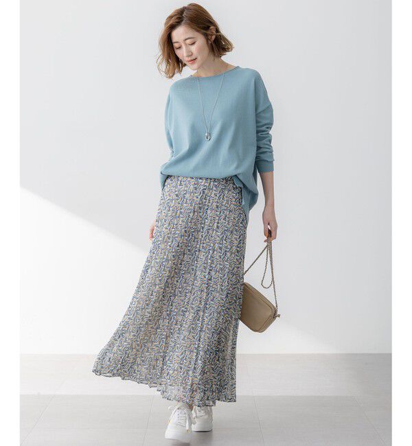 23区「【洗える】コットンポリエステルストレッチ オーバーサイズ ニット」|ニット・セーター|