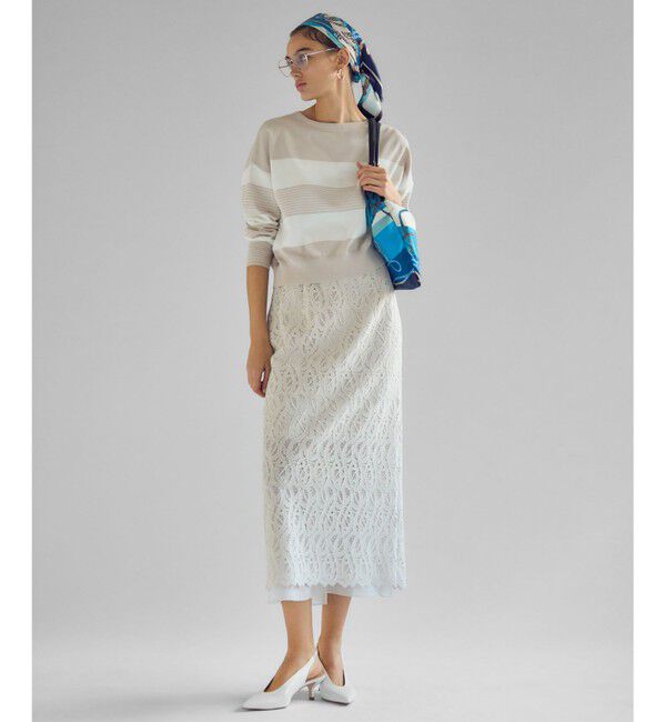 23区「【洗える】コットンポリエステルストレッチ ショート ニット」|ニット・セーター|