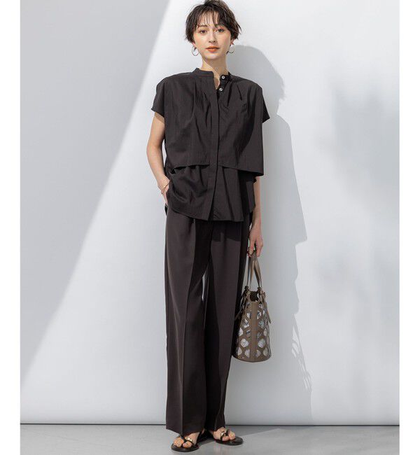 23区「【撥水加工/洗える】シアーナイロンツイル レイヤード ブラウス」|シャツ・ブラウス|