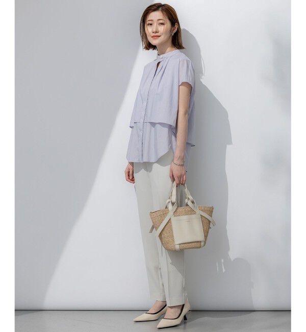 23区「【撥水加工/洗える】シアーナイロンツイル レイヤード ブラウス」|シャツ・ブラウス|