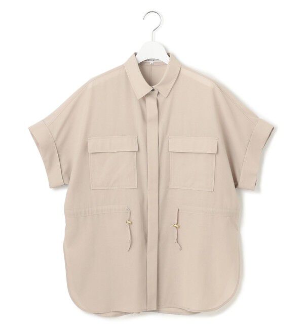 23区「【洗える】ライトシアーマットクロス ミリタリーディティール シャツ」|シャツ・ブラウス|