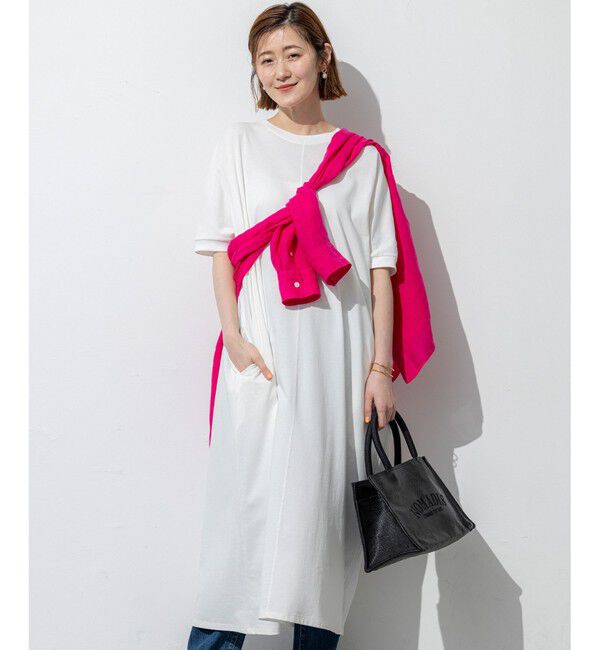 23区「【SLOW/一部店舗限定】MVSコットン T ワンピース」|ワンピース|ホワイト系