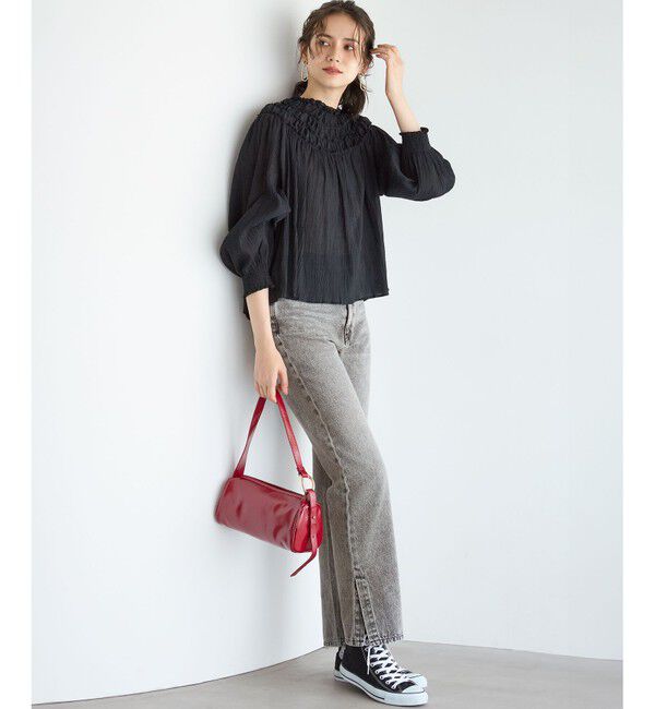 23区「【SLOW/一部店舗限定】スリット ストレート デニム」|デニム|