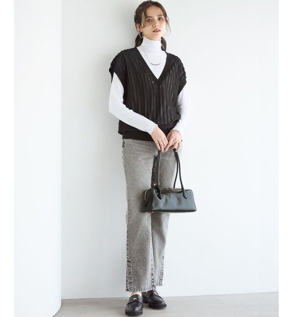 23区「【SLOW/一部店舗限定】スリット ストレート デニム」|デニム|