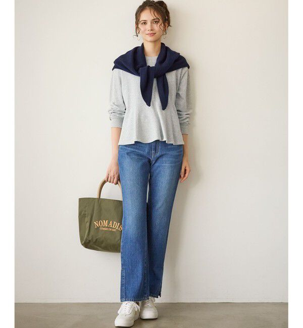 23区「【SLOW/一部店舗限定】スリット ストレート デニム」|デニム|