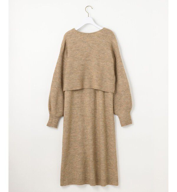 any SiS「【洗える】クロスレイヤードニット ワンピース」|ワンピース|