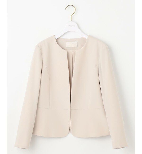 ANY SIS「【洗える】セレモニーダブルクロス クルーカラー ジャケット」|ノーカラージャケット|ﾗｲﾄﾍﾞｰ