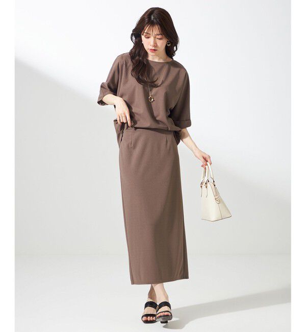 ANY SIS「【前後着用・UVケア・洗える】2WAYジョーゼットジャージードルマン カットソー」|Tシャツ・カットソー|