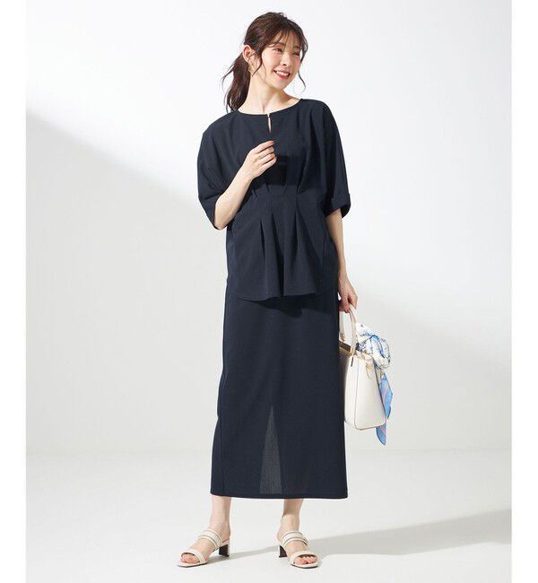 ANY SIS「【前後着用・UVケア・洗える】2WAYジョーゼットジャージードルマン カットソー」|Tシャツ・カットソー|