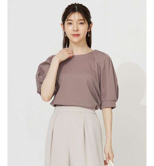 ANY SIS「【接触冷感・UVケア】着映えタックスリーブ カットソー」|Tシャツ・カットソー|ブラウン