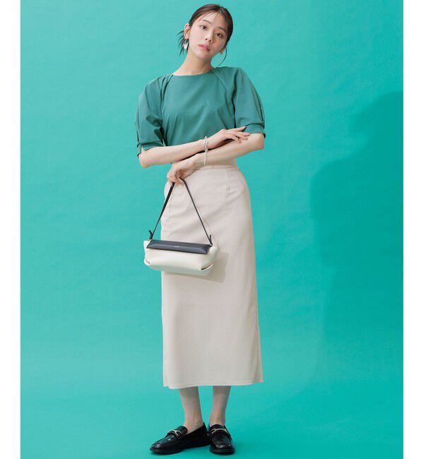 ANY SIS「【接触冷感・UVケア】着映えタックスリーブ カットソー」|Tシャツ・カットソー|