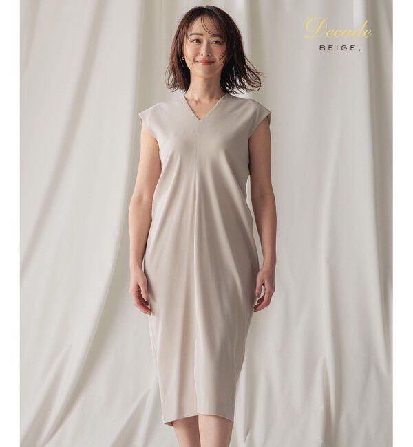 BEIGE,「CINDY / Vネックドレス」|ワンピース|Sand