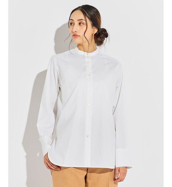 BEIGE,「ALBERT / バンドカラーシャツ」|シャツ・ブラウス|White
