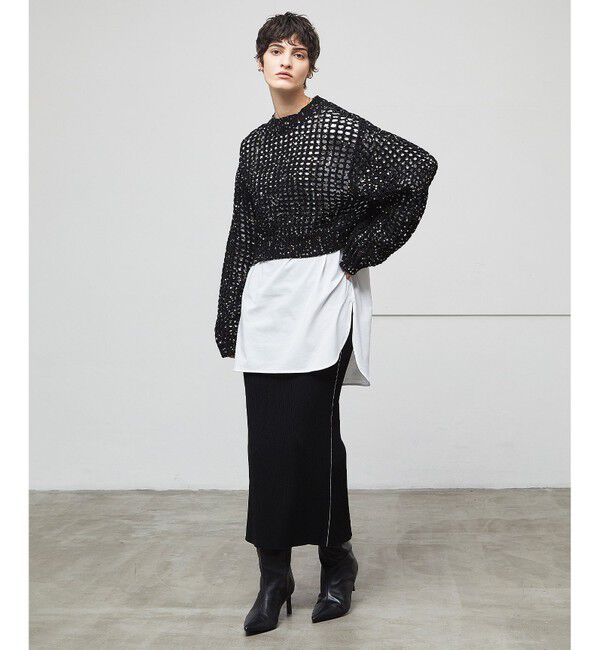 BEIGE,「【洗える】LAURA / Iラインリブスカート」|スカート|