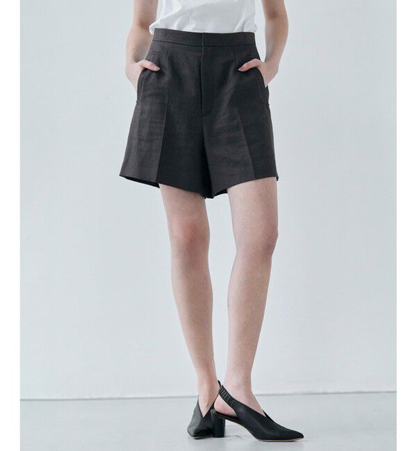 BEIGE,「【CLASSY. 4月号掲載】CRINUM / リネンショートパンツ」|その他|Dark Brown