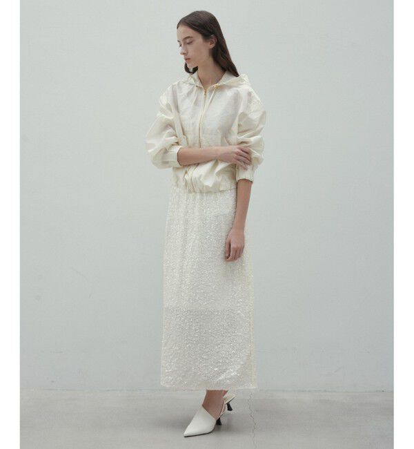 BEIGE,「【洗える】ALYSSUME / スパンコールストレッチニットスカート」|スカート|