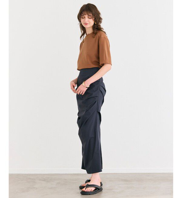 BEIGE,「【洗える】ALTHEA / ダンボールジャージーバックスリットブラウス」|シャツ・ブラウス|