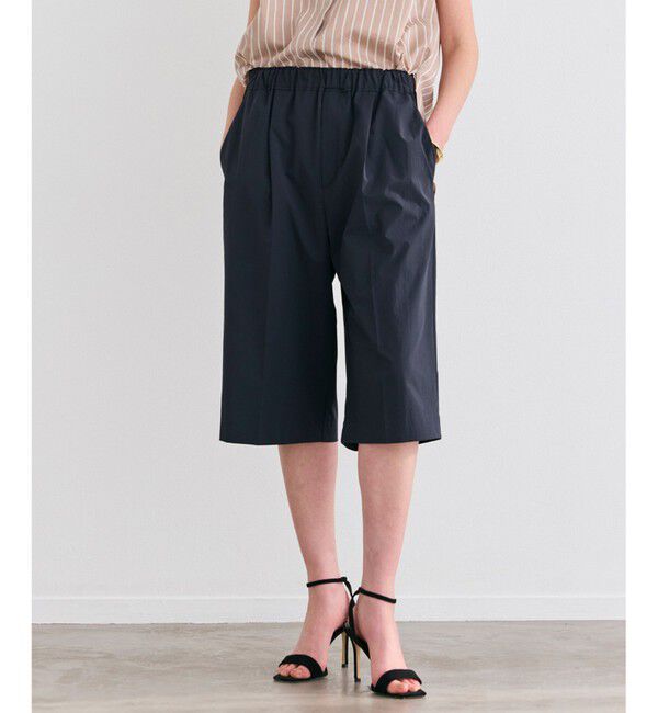 BEIGE,「【接触冷感/UVカット/洗える】YANN / ウエストゴムハーフタックパンツ」|その他|Black