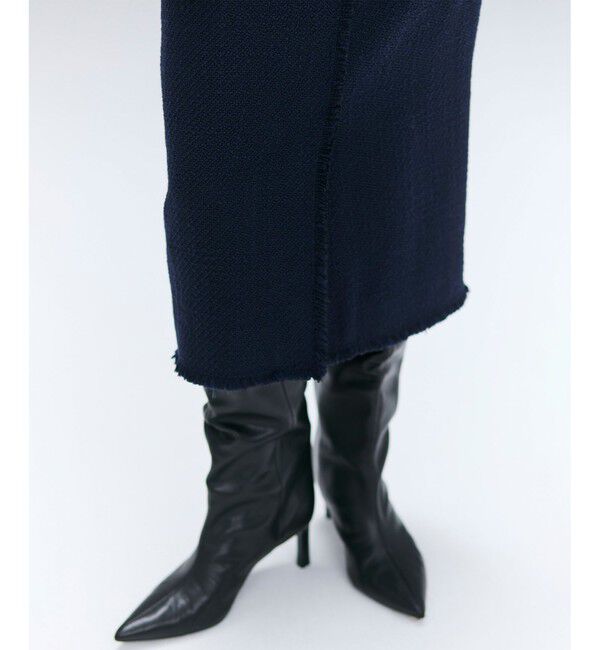 BEIGE,「MULLIN / ウールツイードフロントベントスカート」|スカート|