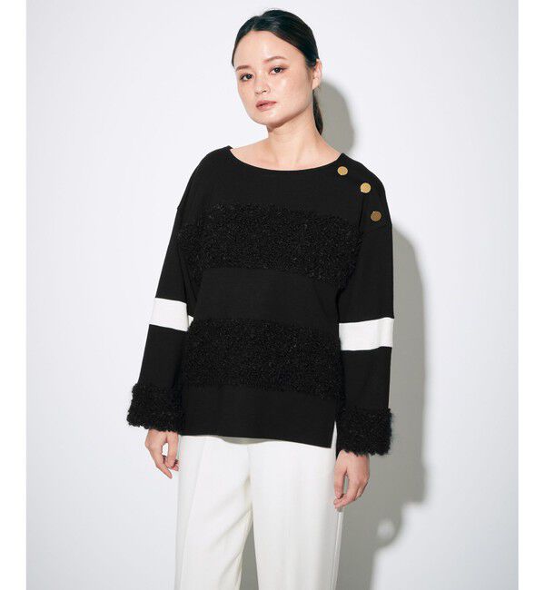  「モヘヤループツイードトップ」|Tシャツ・カットソー|ブラック