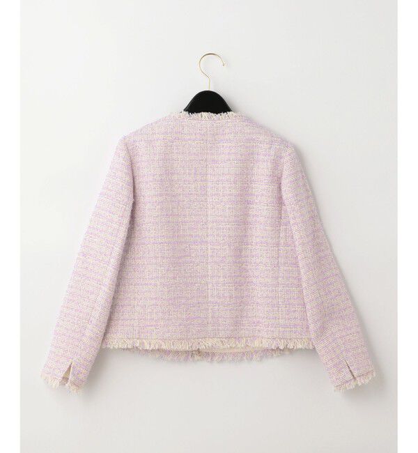  「ツイードフリンジジャケット」|ノーカラージャケット|