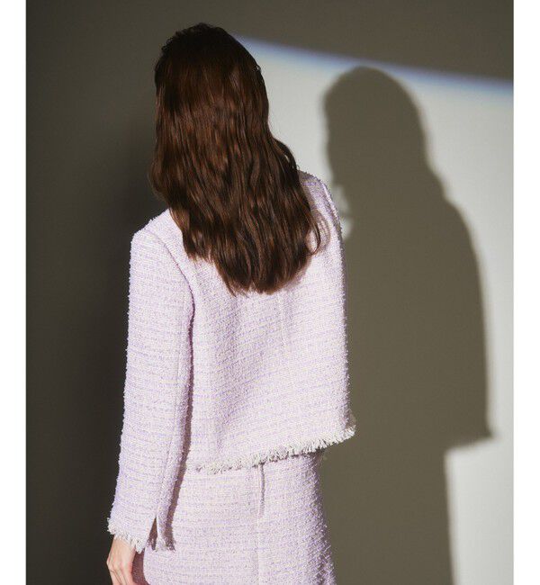  「ツイードフリンジジャケット」|ノーカラージャケット|