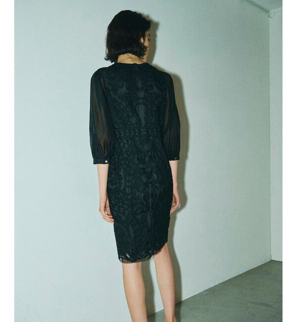 GRACE CONTINENTAL「オーガン袖コード刺繍ドレス」|ドレス|