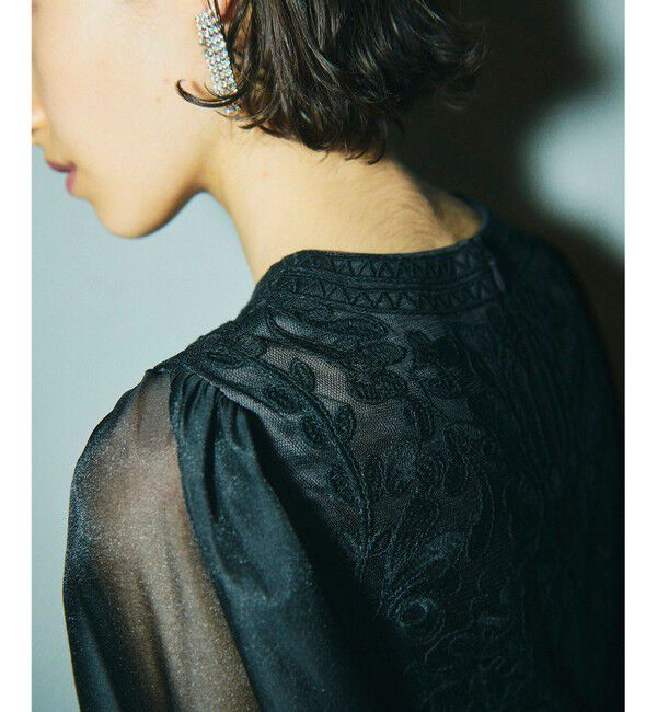 GRACE CONTINENTAL「オーガン袖コード刺繍ドレス」|ドレス|