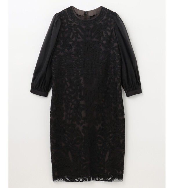 GRACE CONTINENTAL「オーガン袖コード刺繍ドレス」|ドレス|