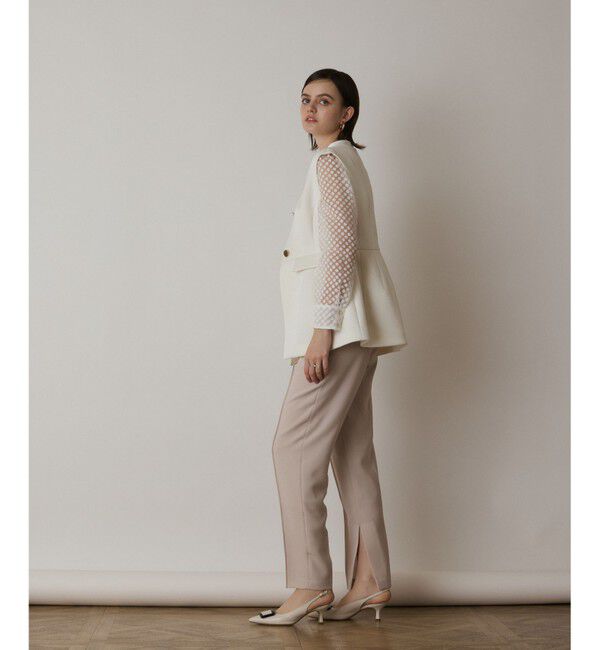  「ダンボールニットジレジャケット」|ノーカラージャケット|