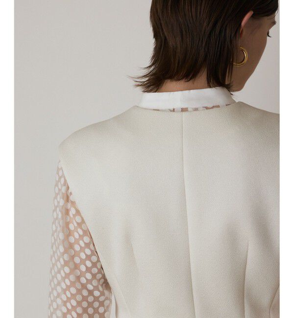  「ダンボールニットジレジャケット」|ノーカラージャケット|