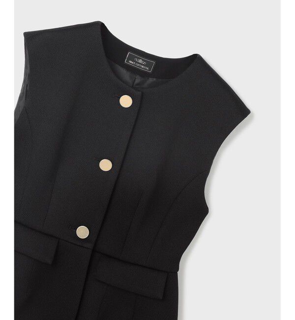  「ダンボールニットジレジャケット」|ノーカラージャケット|