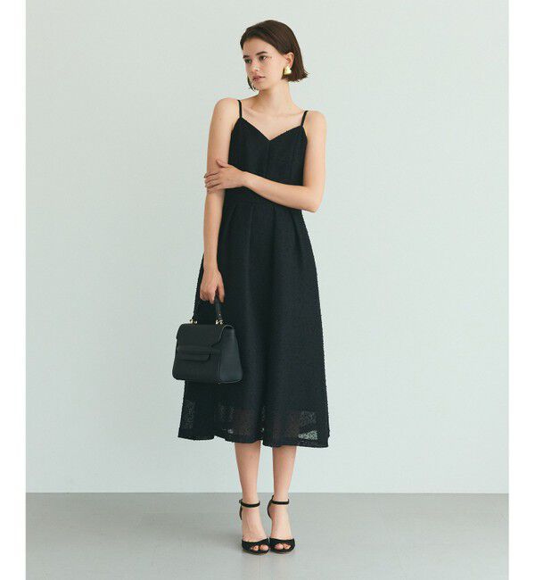 Grace Class「メッシュツイードキャミドレス」|ワンピース|ブラック