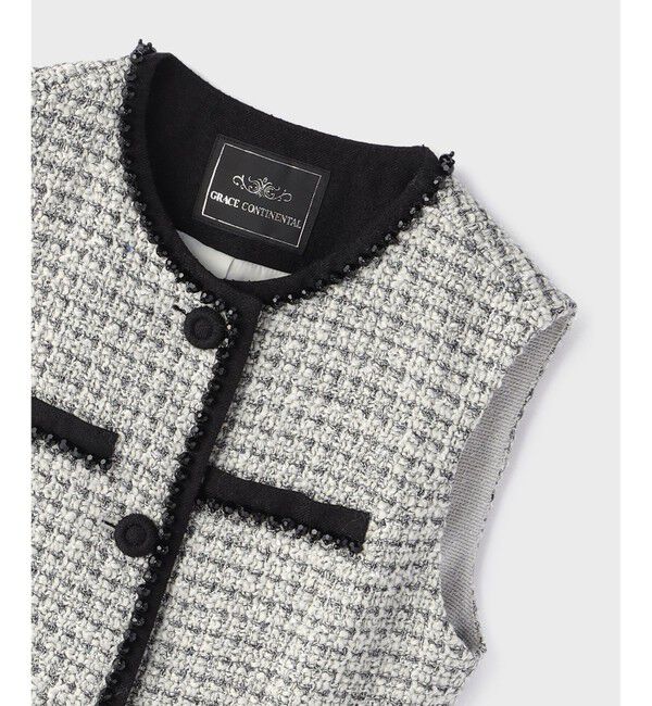 GRACE CONTINENTAL「ツイードペプラムベスト」|ベスト・ジレ|