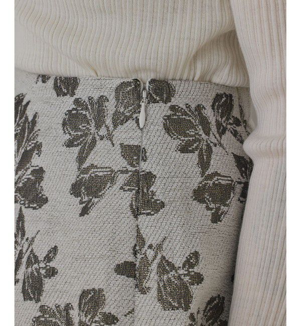 GRACE CONTINENTAL「ラメフラワージャガードフレアスカート」|スカート|