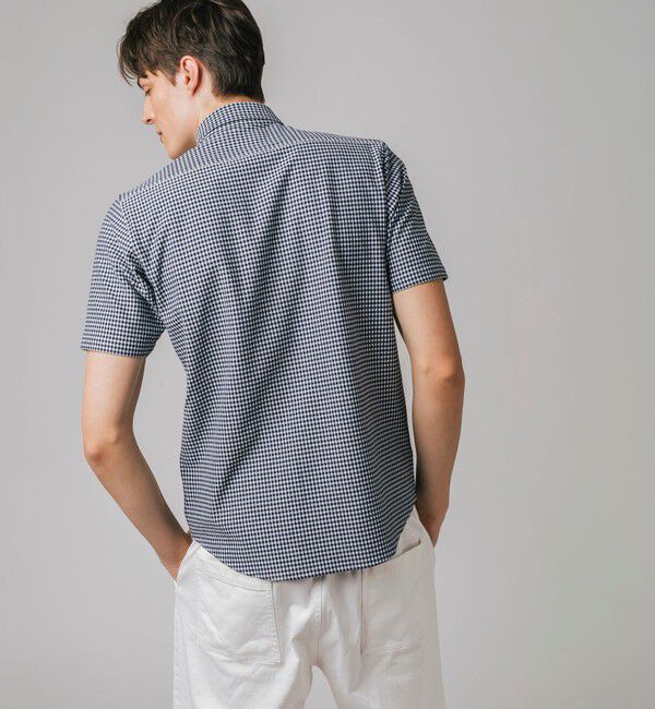 LACOSTE「クールマックスブレンドジャガード半袖チェックシャツ」|シャツ・ブラウス|