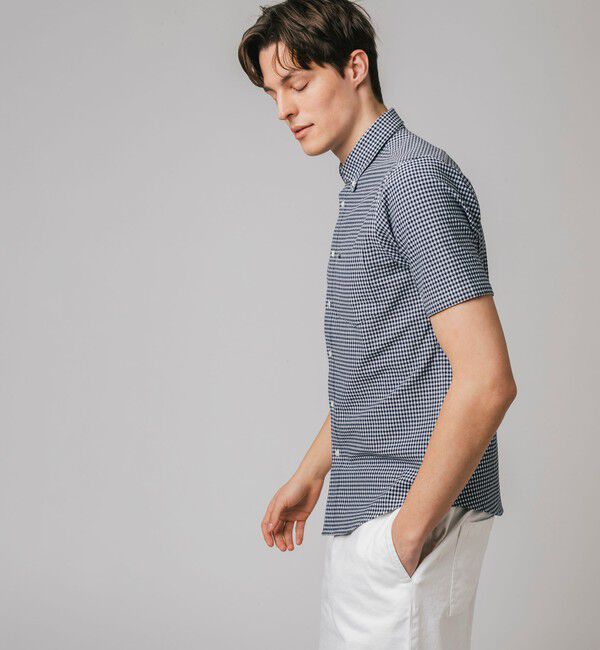 LACOSTE「クールマックスブレンドジャガード半袖チェックシャツ」|シャツ・ブラウス|