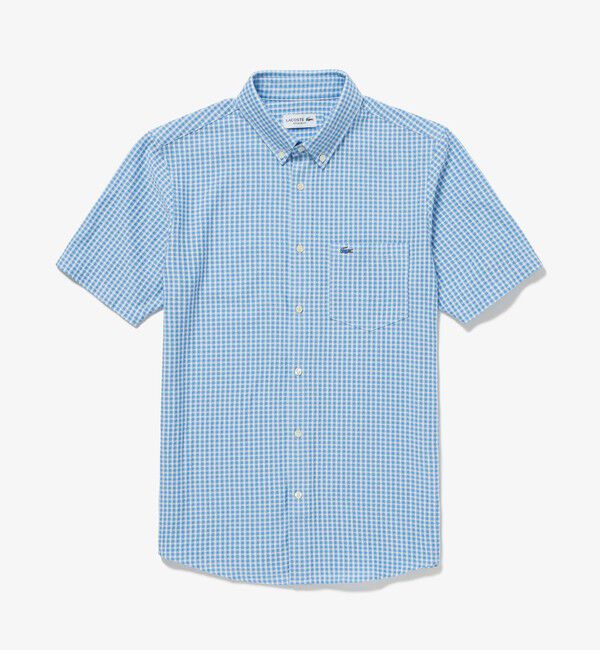LACOSTE「クールマックスブレンドジャガード半袖チェックシャツ」|シャツ・ブラウス|