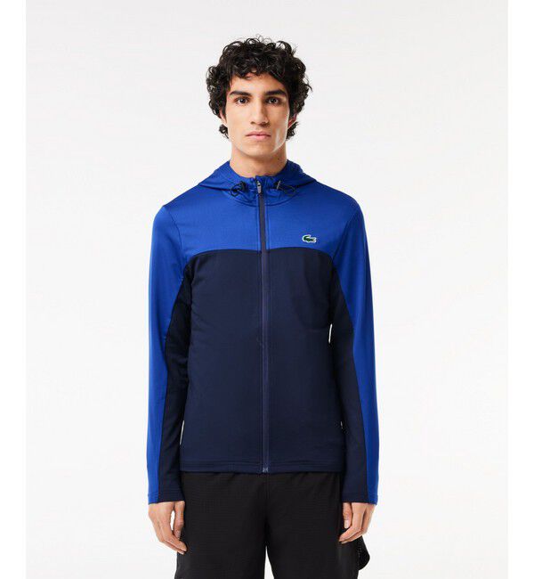 LACOSTE「ウルトラドライバイカラーフードジャケット」|パーカー|ブルー