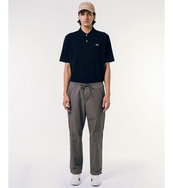LACOSTE「ワイドテーパード ナイロンコットンツイル 裾ドローコード カーゴパンツ」|カーゴ|