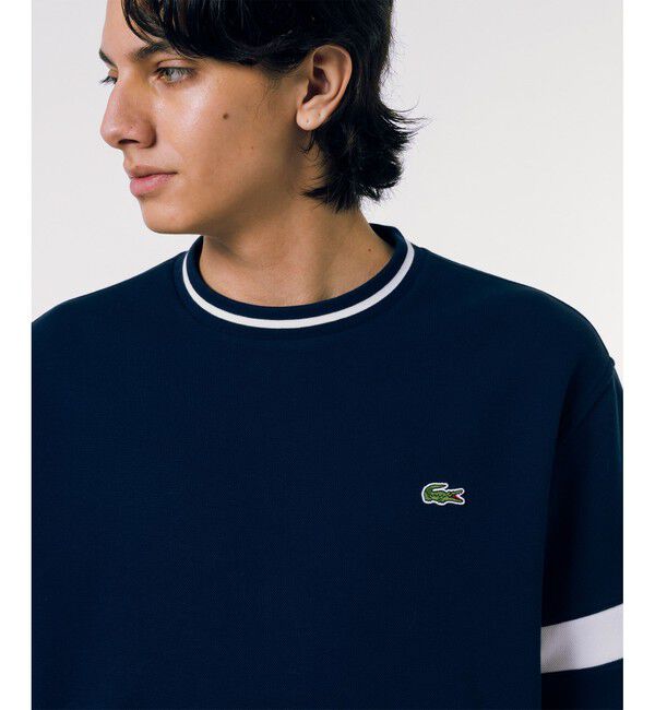 LACOSTE「スリーブラインダブルフェイス鹿の子地半袖Tシャツ トレーナー」|スウェット・ジャージ|