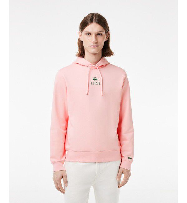 LACOSTE「【EC限定】クラシックグラフィックプリントエッセンシャルフーディー」|パーカー|ピンク